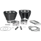 S&S Cycle Big Bore Cylinder Kit Wrinkle Black Twin Cam - 910-0205 For Harley Motorcycles 1999-2006