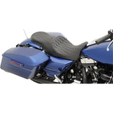 DRAG SPECIALTIES 0801-1011 Forward Positioned 2-Up Low Profile Touring Leather Seat Low Forward Touring Seat - Diamond - FL '08-'23