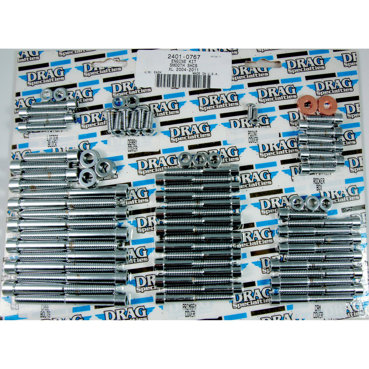 Drag Specialties Complete Motor Bolt Kit Smooth Socket-Head For Harley Sportster 2004-2021
