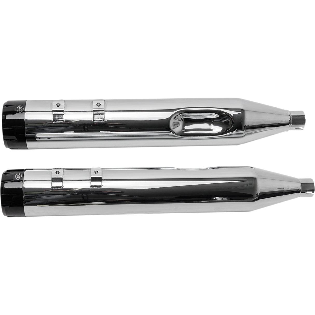 S&S Cycle 4-1/2" MK45 Performance Mufflers Chrome With Black Thruster - 550-0619 For Harley Touring 1995-2016