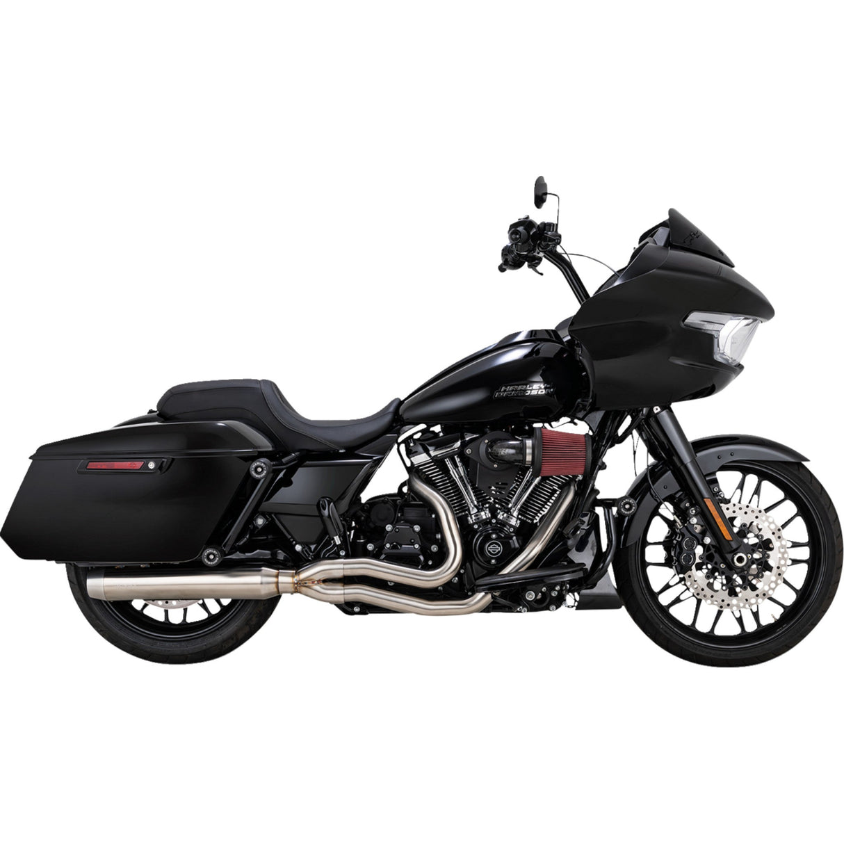 VANCE & HINES 1810-3310 27346 2-into-1 Gaslighter Exhaust System with heat shields - m8 touring - brushed