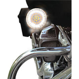 Drag Specialties Front Dual Ring Turn Signal Inserts White Amber For Harley Motorcycles 2007-2021