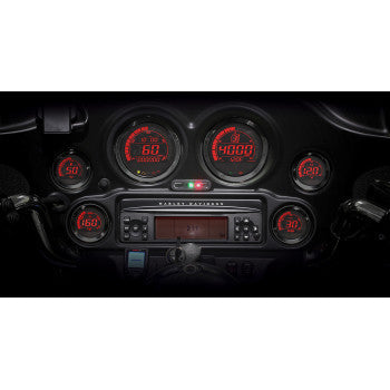 Koso North America HD-02 Six-Piece Gauge Kit Black - BA050907 For Harley Touring 2004-2013
