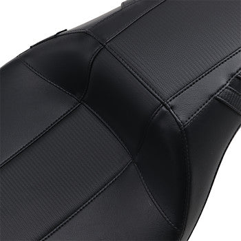 LePera Outcast Daddy Long Legs Seat Full-Length Without Backrest Carbon Fiber Inlay Black - LK-987DLGT3 For Harley Touring 2008-2023
