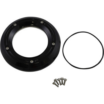 Trask Assault Derby Cover With Window Gloss Black Softail - TM-0042BK For Harley Softail 2018-2025