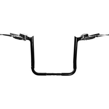FAT Baggers INC. 1-1/2" EZ Install Pointed Top Handlebar 14" Black - 805014-B For Harley Touring 2006-2020