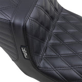 LePera Tailwhip Seat Double Diamond Black - LK-587DD For Harley Touring 2008-2023