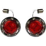 Custom Dynamics ProBEAM® Bullet Ringz™ 1156 Rear Turn Signals Chrome Red Lens - PB-BR-RR 56-CR For Harley Motorcycles 2000-2024