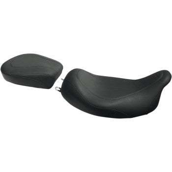 Mustang Wide Tripper™ Solo Seat Without Backrest Smooth Black - 76692 For Harley Touring 2008-2025