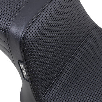 LePera Tailwhip Seat Basketweave Black - L-588BW For Harley Dyna 1982-1994