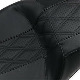 LePera Outcast GT Seat 2-Up Without Backrest Black Double Diamond Perforated - LK-997GT2 For Harley Touring 2008-2023