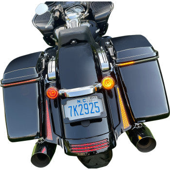 Custom Dynamics Smart LED Bullet Turn Signal Inserts Amber Red - CD-STS-AR-57 For Harley Touring 2014-2025