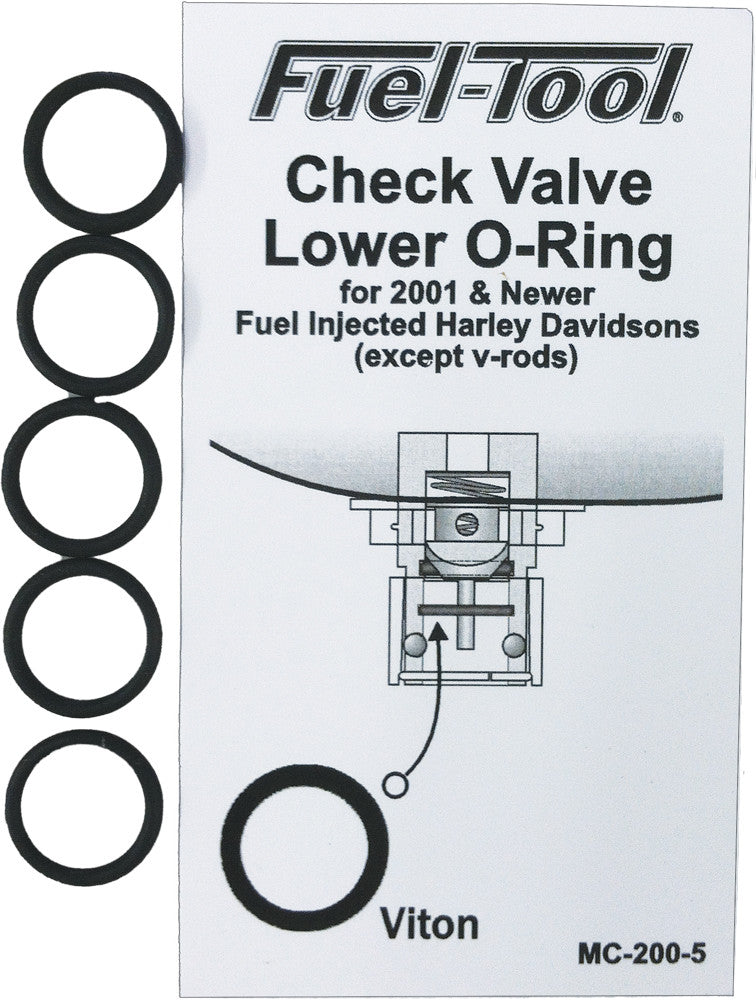 Fuel Tool Check Valve Lower O-Rings 5/PK - MC200-5 For Harley Motorcycles 2001-2018
