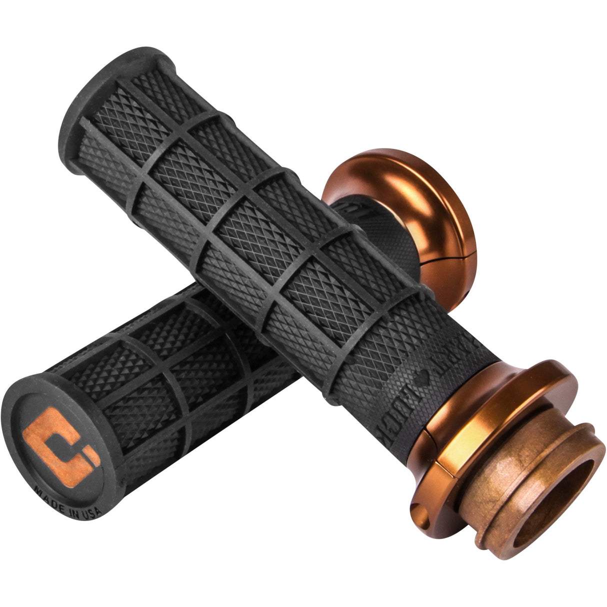 ODI 0630-2696 V31HTW-BZ-Z Harley Hart-Luck Signature V-Twin Lock-On™ Grips - TBW - Black/Bronze