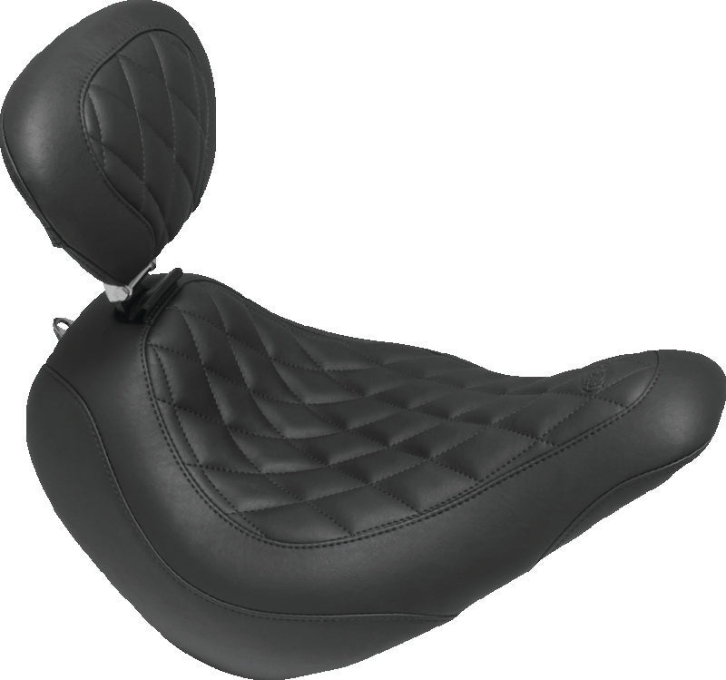 Mustang Motorcycle 83043 Mustang 18-21 Harley Low Rider, Sport Glide Wide Tripper Solo Seat W/dbr Diamond Stitch - Black