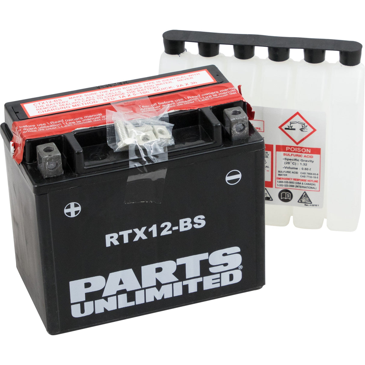 Parts Unlimited AGM Maintenance-Free Battery .60 L For Aprilia Motorcycles 2001-2016 | Kymco ATV/UTV Models 2004-2014 | Triumph Motorcycles 2000-2018