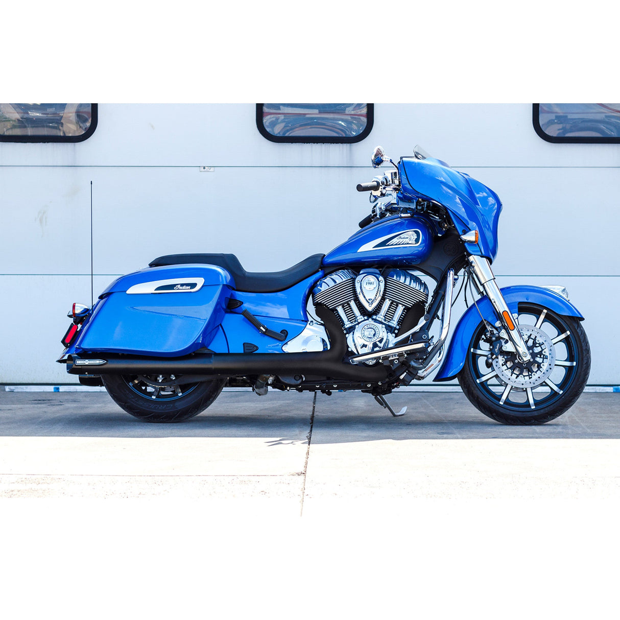 S&S Cycle 4" Broadhead Slip-On Mufflers Slash Cut Black - 550-1075 For Indian 2014-2022