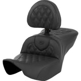 SADDLEMEN 0801-2039 823-07-182CO Roadsofa™ Lattice Stitch Heated Seat Heated Roadsofa™ Seat - Lattice Stitch - w/ Backrest - FLT/FLH '23-'24