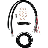 LA CHOPPERS 0662-1184 LA-8059KT2-19B Complete Black Vinyl Braided Handlebar Cable/Brake Line Kit - 18" - 20" Handlebars - Black Vinyl