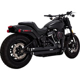 Vance & Hines Big Shots Staggered 2-Into-2 Exhaust System Black - 47341 For Harley Softail 2018-2024