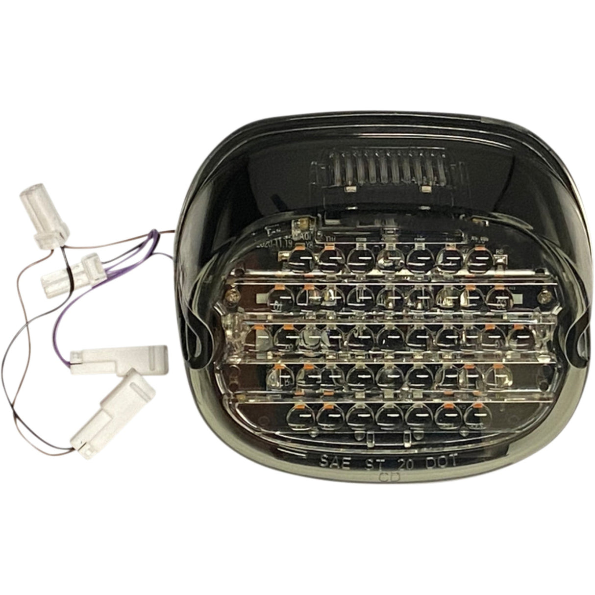 Custom Dynamics Low Profile LED Taillight With Integrated Auxiliary Turn Signals Top Window Smoked - CD-INT-TL-W-S For Harley Motorcycles 1999-2024