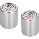 FIGURATI DESIGNS 3550-0353 FD24-DC-2730-SS Docking Covers red/white/blue american flag skull - silver