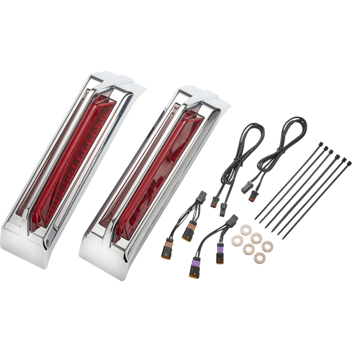 CIRO 2040-3483 42052 Filler Panel Tail Lights red lens - chrome