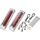 CIRO 2040-3483 42052 Filler Panel Tail Lights red lens - chrome