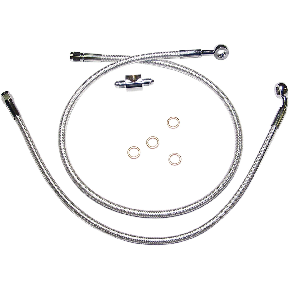Magnum Shielding Braided Rear Brake Line Kit Rear Sterling Chromite II - 3609A For Harley Softail 1987-1999