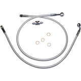 Magnum Shielding Braided Rear Brake Line Kit Rear Sterling Chromite II - 3609A For Harley Softail 1987-1999