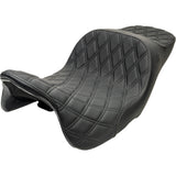 Slyfox Chariot Seat Black Double Diamond Stitch Black Logo - 4723C For Harley Touring 2009-2025