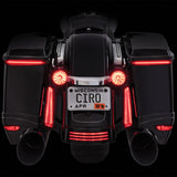 Ciro Bag Blades® Accent Lights Red Turn Signals Smoke Lens - 40042 For Harley Touring 2014-2024