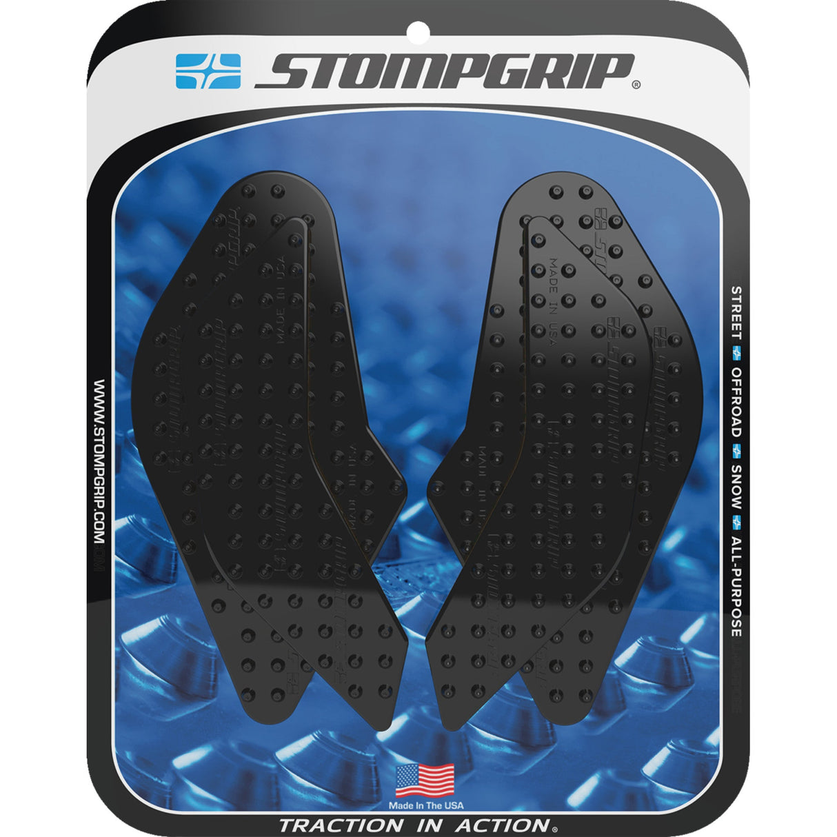 STOMPGRIP 4320-2760 55-10-0210B Volcano Profile Traction Pad Tank Grips Traction Pad Tank Grips - Volcano - Black - GSX-8R/S