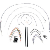 Burly Brand Complete Stainless Braided Handlebar Cable Brake Line Kit 18" Ape Hangers - B30-1060 For Harley Softail 2007-2010