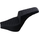 Saddlemen Step-Up Seat — Rear Lattice Stitch Front Tuck-N-Roll Black - 818-30-176 For Harley Softail 2018-2025