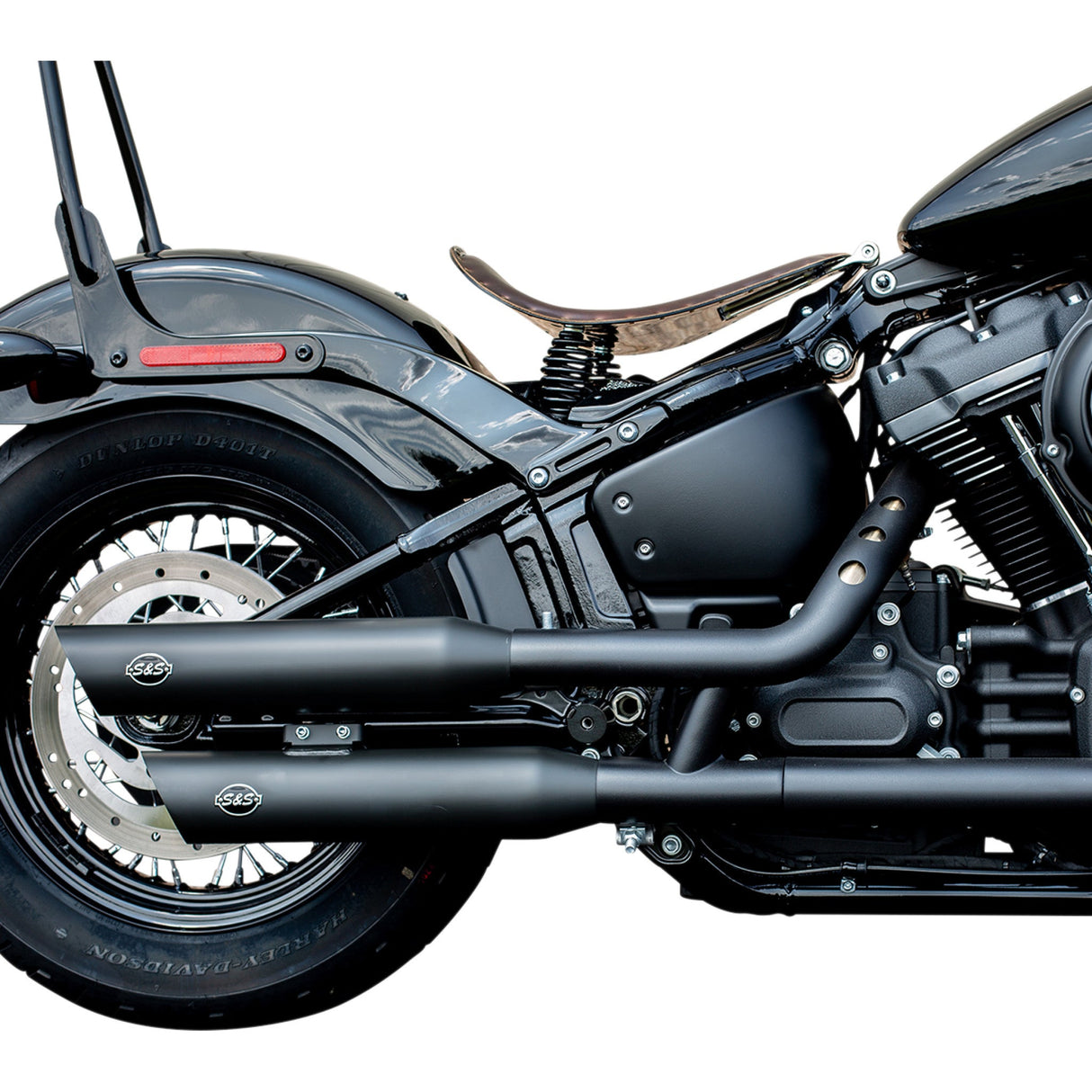 S&S Cycle Slash-Cut Slip-On Mufflers Race Black Flfb - 550-0735 For Harley Softail 2018-2022