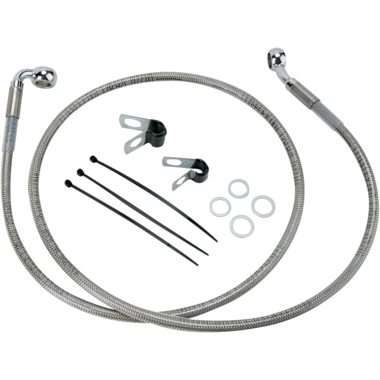 DRAG SPECIALTIES Extended Length Stainless Steel Brake Line Kit Front