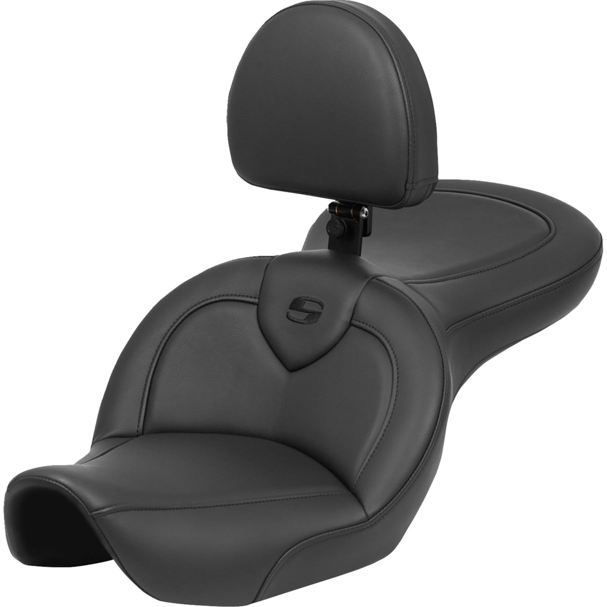 Saddlemen Roadsofa™ Standard Reach Seat With Backrest Black - 896-05-187BR For Harley Dyna Wide Glide 1996-2003