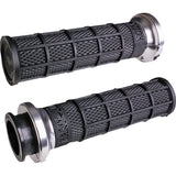 ODI Hart-Luck Signature V-Twin Lock-On™ Grips Black Silver - V31ITW-BB-S For Indian 2018-2024