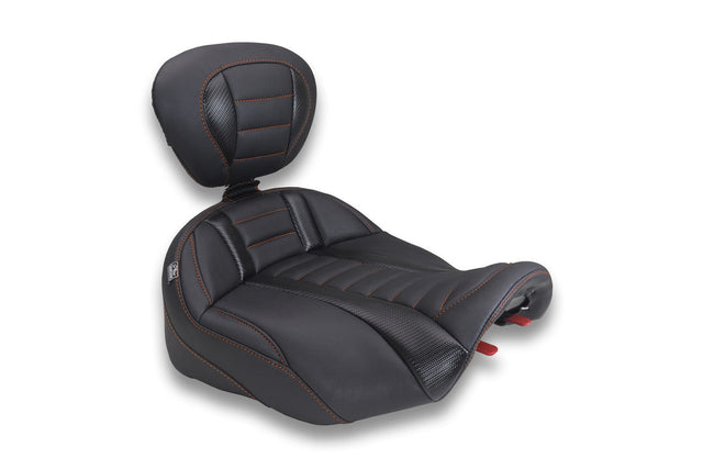 Mustang Deluxe Touring Seat - 89401MO For Harley Touring 2023-2026 - Mandarin Orange