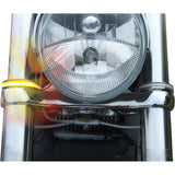 CUSTOM DYNAMICS 2020-1226 WA56-CC Amber Wrap-Arounds™ LED Turn Signals Wrap-Arounds™ LED Lights - 56 mm - Chrome - Clear/Amber