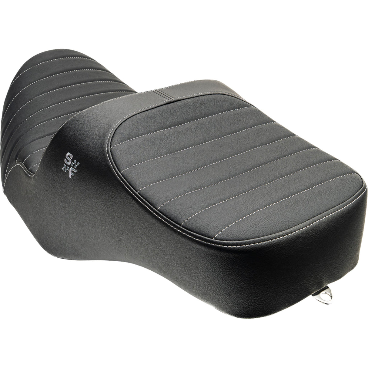 Slyfox Chariot Seat Silver Classic Stitch Silver Logo - 4723B For Harley Touring 2009-2025