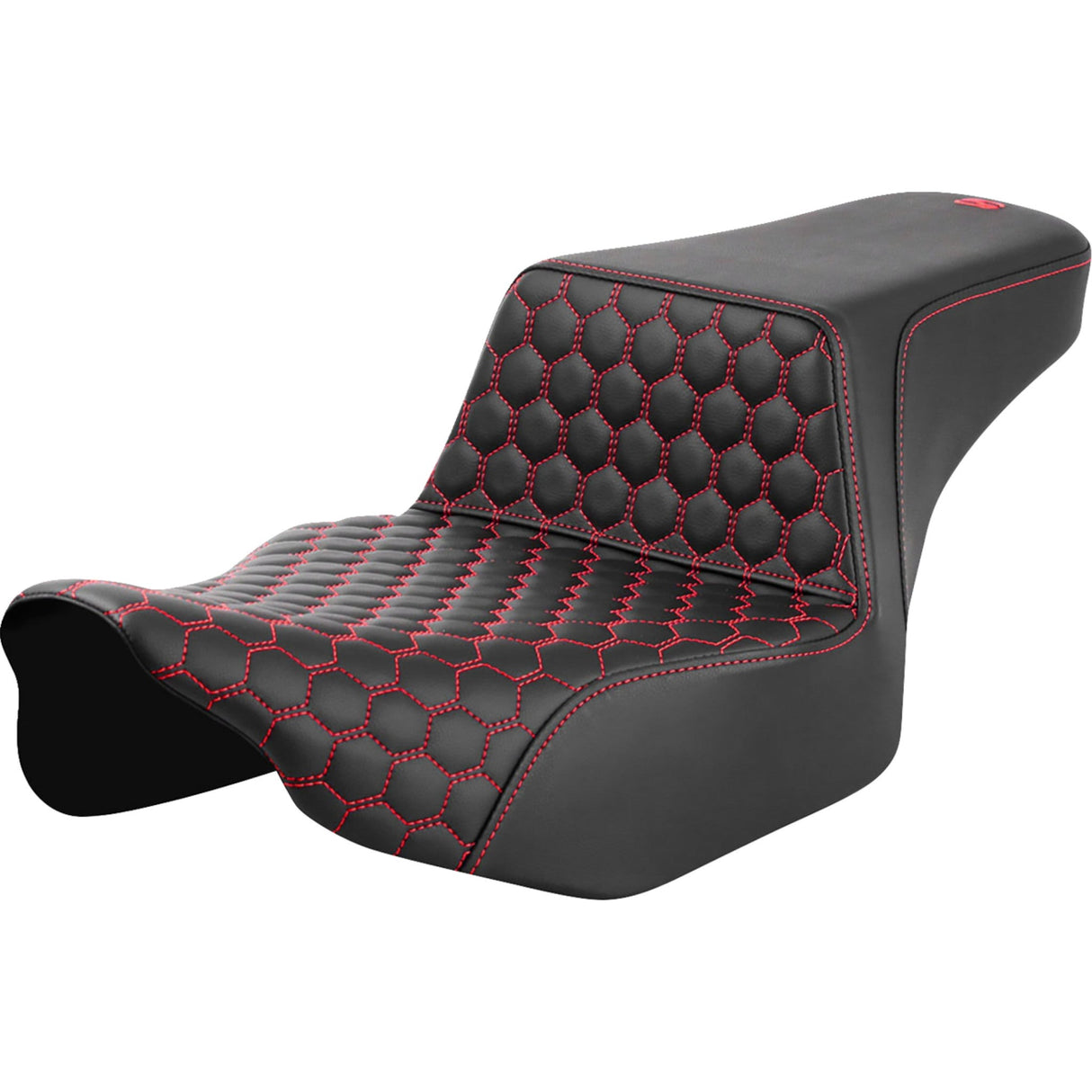 Saddlemen Honeycomb Step-Up Seat Extended Reach Front Honeycomb Red Stitch - 823-07-17804 For Harley Touring 2023-2026