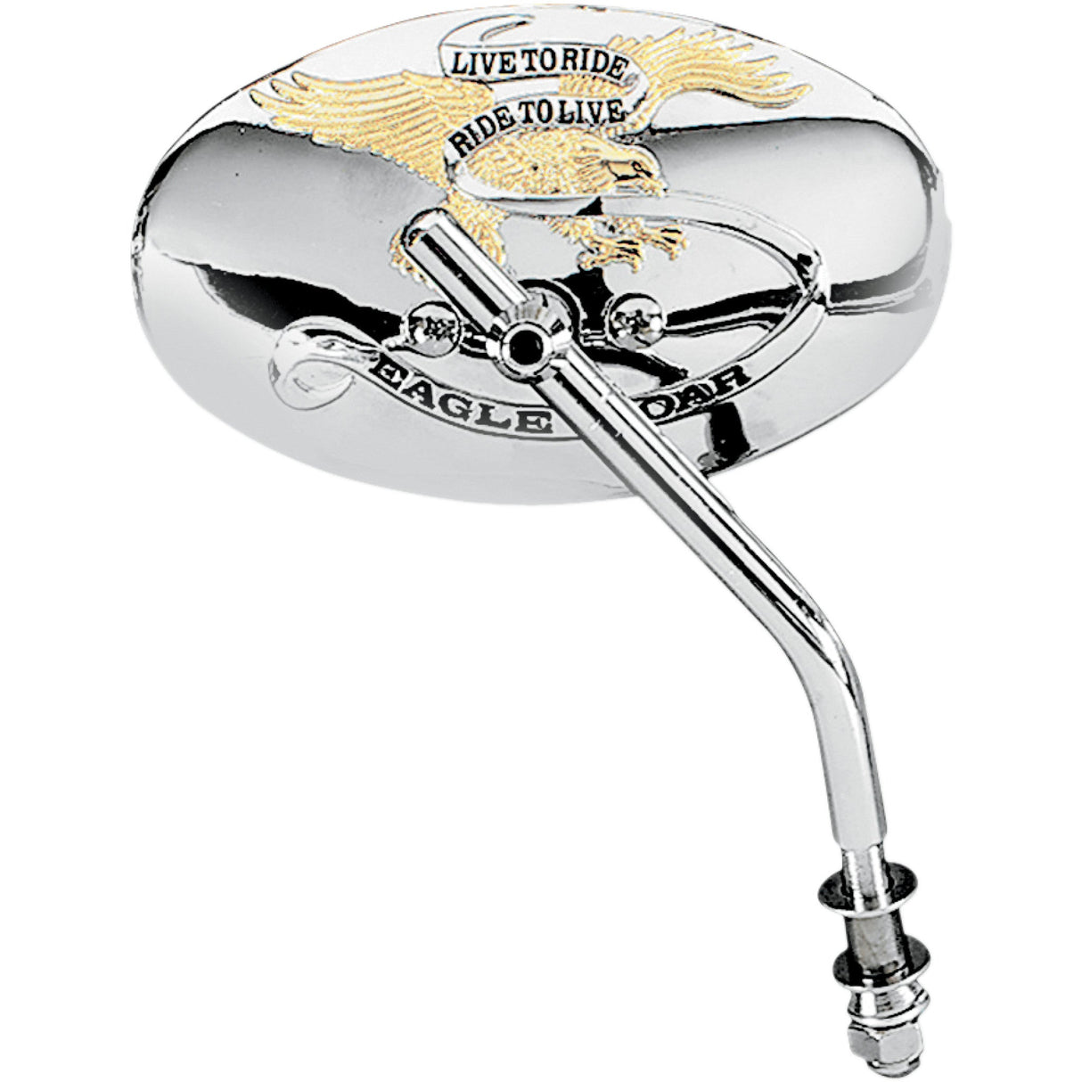 DRAG SPECIALTIES DS-302054 Live To Ride Custom Mirrors — Oval 6" Live to Ride Mirror - Oval