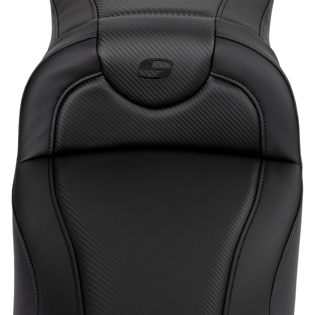 Saddlemen Roadsofa™ Carbon Fiber Seat Black Stitch Without Backrest - 808-07B-18600 For Harley Touring 2008-2023