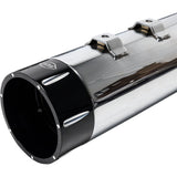 S&S Cycle 4-1/2" MK45 Performance Mufflers Chrome With Black Tracer - 550-0623 For Harley Touring 1995-2016