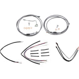 Burly Brand Complete Stainless Braided Handlebar Cable Brake Line Kit 18" Ape Hangers - B30-1163 For Harley Road Glide 2015-2016