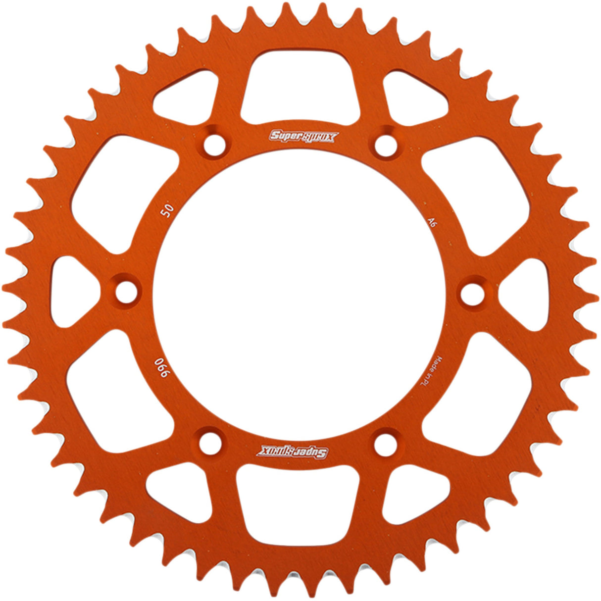 SUPERSPROX 1211-1956 RAL-990-50-ORG Aluminum Rear Sprocket Rear Sprocket - Orange - KTM/Husqvarna/Husaberg - 50 Tooth