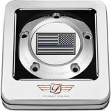 FIGURATI DESIGNS 0940-2096 FD70-TC-5H-SS Timing Cover 5 hole - blue line american flag - stainless steel