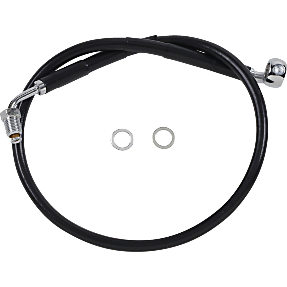 Drag Specialties Extended Length Stainless Steel Brake Line +2" Black For Harley Softail Breakout 114 2018-2020